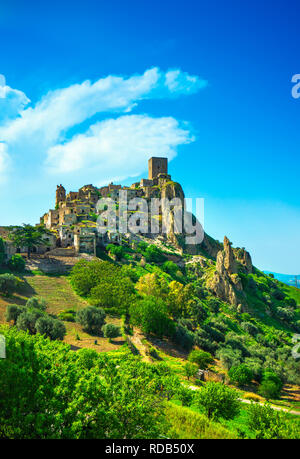 Craco vecchia città fantasma, popolare posizione filmato. Matera, Basilicata Italia meridionale, Europa. Foto Stock