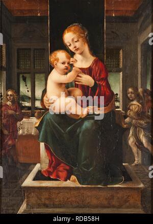 La Vergine col Bambino e due angeli. Museo: Nationalmuseum di Stoccolma. Autore: napoletano Francesco. Foto Stock