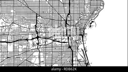 Vettore urbano mappa della città di Milwaukee, Wisconsin, Stati Uniti d'America Illustrazione Vettoriale