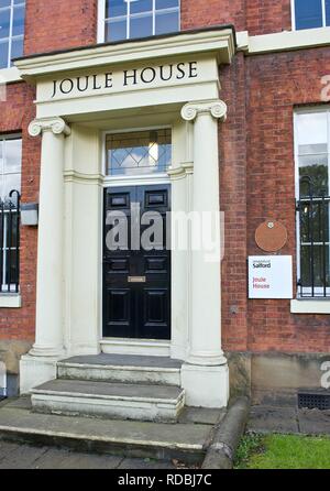 Casa di Joule, Salford, Manchester Foto Stock