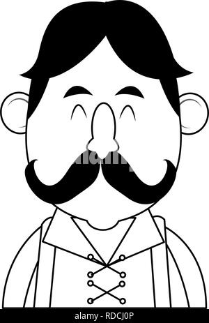 Uomo bavarese oktoberfest cartoni animati Illustrazione Vettoriale