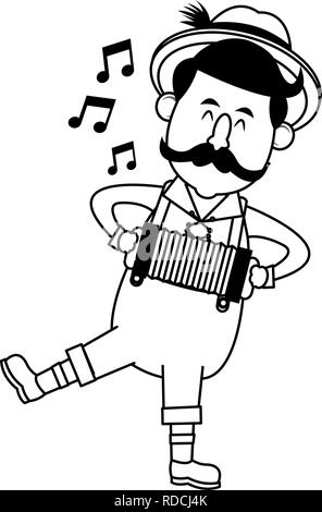 Uomo bavarese oktoberfest cartoni animati Illustrazione Vettoriale