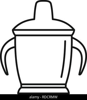 Sippy cup icona. Delineare sippy cup icona vettoriali per il web design isolato su sfondo bianco Illustrazione Vettoriale