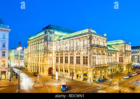 Opera di Stato di Vienna Casa, Wiener Staatsoper di Vienna, Austria. Foto Stock