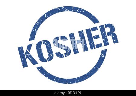 Kosher blu timbro rotondo Illustrazione Vettoriale