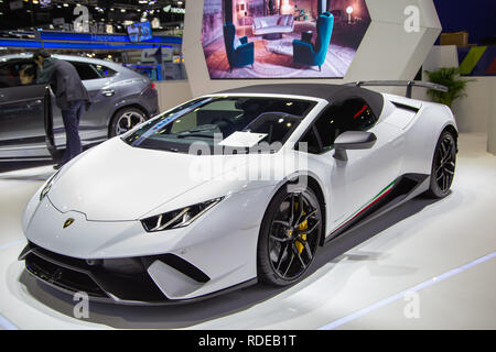 Nonthaburi, Tailandia - 4 Dicembre 2018: Lamborghini Huracan presentato nel motore di Expo 2018 Foto Stock