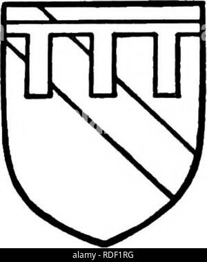 . La storia di Victoria della contea di Bedford. Storia naturale. Kendal. Argent una curva vjrt e una etichetta guUr. sua moglie Elisabetta, Sir William Croyser sul quale il maniero fu risolta." William Croyser sembra aver tenuto il maniero da quel momento in poi, poiché nel 1379 vi è una concessione gratuita di warren per lui in Wrestlingworth manor.". Morì qualche tempo prima del 1391," ma Elisabetta de Kendale, che aveva sposato un secondo marito Thomas Barre, sono sopravvissuti fino al 1421, e nell'inquisizione prese a sua morte indicazioni complete sono fornite di un insediamento della Manor, che in mancanza di altri Foto Stock
