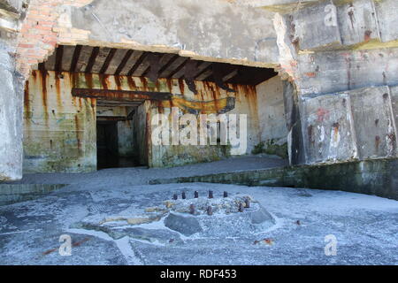 Alte Bunker am Strand von Lökken in Dänemark Foto Stock