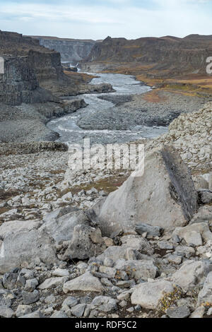 Jökulsá á Fjöllum Schlucht im Norden isole Foto Stock