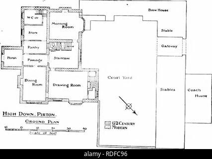 . La storia di Victoria della contea di Hertford. Storia naturale. Â Laie 103 secolo WUCenturv EDMobern che un'ala, solo circa tz ft. inferiore alla larghezza del blocco principale, proiettata dal retro della casa, P1RTON Canonica Farm, la residenza del Sig. Ernest R. Davis, si trova a poco più di un quarto di miglio ad ovest della chiesa, e a quanto pare è stato una volta che la casa padronale della canonica manor. Si tratta di un inizio del XVII secolo di legno a casa di tipo L, alterato e affrontate con mattoni nel XVIII e XIX secolo. L'edificio principale, l'esecuzione di Oriente e di occidente, contiene il salotto ; fr Foto Stock