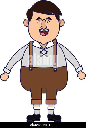 Uomo bavarese oktoberfest cartoni animati Illustrazione Vettoriale