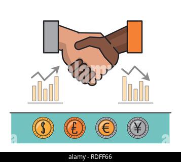 Finanza e trading cartoon Illustrazione Vettoriale