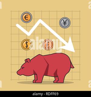 Finanza e trading cartoon Illustrazione Vettoriale