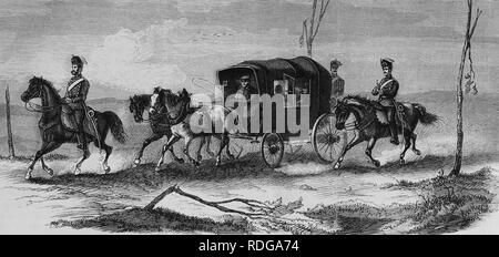 Campo tedesco post tra Nancy e Epinal, Illustrierte Kriegschronik 1870 - 1871, illustrato Cronaca di Guerra 1870 - 1871 Foto Stock