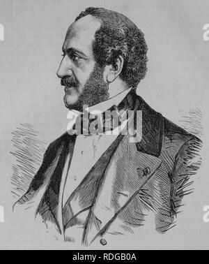 Antoine Alfred Agenor, duca di Gramont, ministro francese degli affari esteri, 1870, storico illustrazione, illustrata la guerra Foto Stock