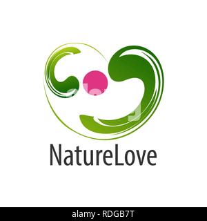 Natura astratta love logo concept design. Simbolo grafico elemento di modello di vettore Illustrazione Vettoriale