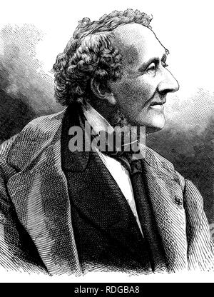 Hans Christian Andersen, 1805 - 1875, poeta danese, storico illustrazione, 1877 Foto Stock