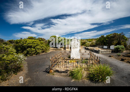 Storico Loch Ard cimitero nel Parco Nazionale di Port Campbell. Foto Stock