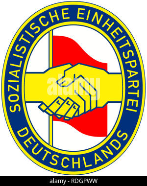 Badge di partito del Partito socialista unitario SED della RDT. Foto Stock
