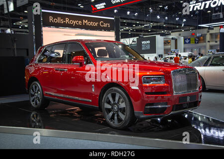 Nonthaburi, Tailandia - 4 Dicembre 2018: Rolls Royce Cullinan SUV di lusso presentati nel motore di Expo 2018 Foto Stock