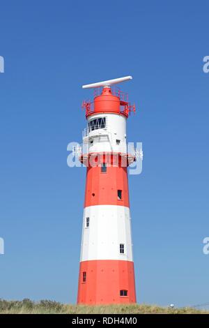 Faro elettrico, Borkum Island, un Frisone Orientali Isola, Frisia orientale, Bassa Sassonia Foto Stock