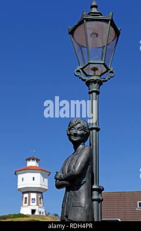 Lale Andersen statua, Water Tower, Langeoog, Est Frisone Isola, Frisia orientale, Bassa Sassonia Foto Stock