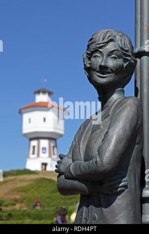 Lale Andersen statua, Water Tower, Langeoog, Est Frisone Isola, Frisia orientale, Bassa Sassonia Foto Stock