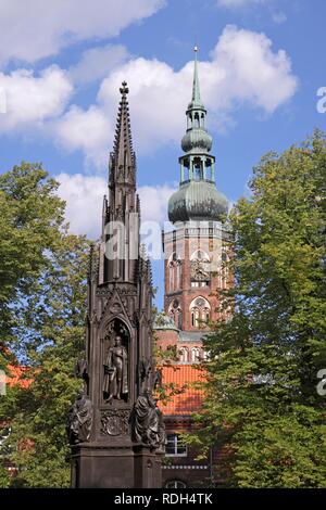 San Nikolai Chiesa, Greifswald, Mar Baltico, Meclemburgo-Pomerania Occidentale Foto Stock