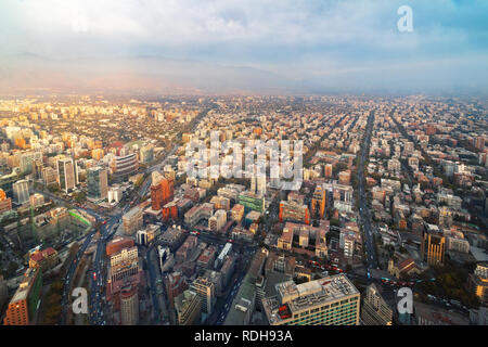 Santiago vista aerea - Santiago del Cile Foto Stock