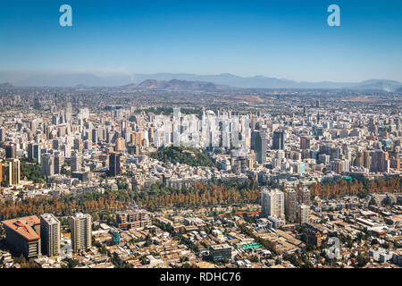 Vista aerea del centro di Santiago - Santiago del Cile Foto Stock