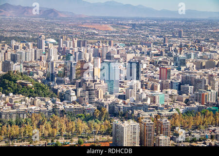 Vista aerea del centro di Santiago - Santiago del Cile Foto Stock