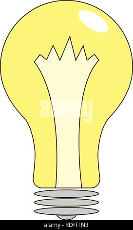 Icona della lampadina, isolato su sfondo bianco. Idea segno, soluzione, pensando concetto. Simbolo di illuminazione elettrica. Illustrazione vettoriale EPS10. Illustrazione Vettoriale