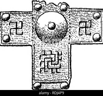 . I segreti della terra e del mare. Scienza e storia naturale; Archeologia; arte, primitiva. Fig. 43 (sua).-Swastika in bronzo repouss^, dalla necropoli di Koban, Caucaso (dopo Chantre " Le Caucase"), circa 500 a.C.. KfesSp^. Si prega di notare che queste immagini vengono estratte dalla pagina sottoposta a scansione di immagini che possono essere state migliorate digitalmente per la leggibilità - Colorazione e aspetto di queste illustrazioni potrebbero non perfettamente assomigliano al lavoro originale. Lankester, E. Ray (Edwin Ray), Sir, 1847-1929. Londra, Methuen &AMP; Co. Ltd Foto Stock