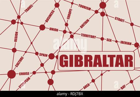 Gibilterra rispetto nuvola di tag Illustrazione Vettoriale