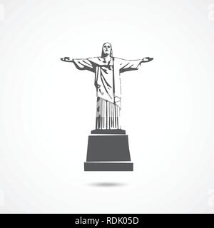 Statua di Gesù Cristo a Rio de Janeiro Illustrazione Vettoriale