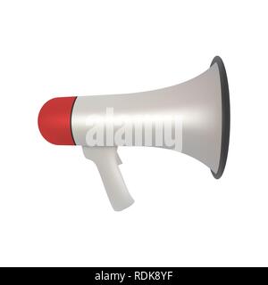 Megafono isolati su sfondo bianco. Illustrazione Vettoriale Illustrazione Vettoriale