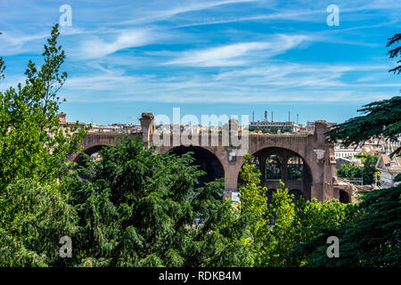 Roma, Italia - 24 Giugno 2018: le antiche rovine del Foro Romano e Palatino a Roma Foto Stock