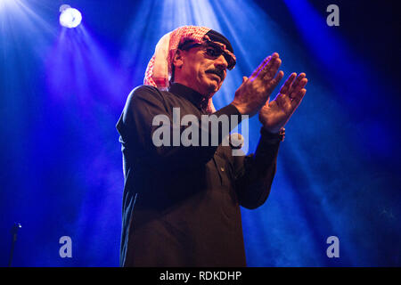 Norvegia - Oslo Januar 10, 2019. Il siriano cantante, compositore e musicista Omar Souleyman esegue un concerto dal vivo al Rockefeller di Oslo. (Photo credit: Gonzales foto - Per-Otto). Foto Stock