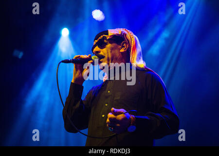 Norvegia - Oslo Januar 10, 2019. Il siriano cantante, compositore e musicista Omar Souleyman esegue un concerto dal vivo al Rockefeller di Oslo. (Photo credit: Gonzales foto - Per-Otto). Foto Stock