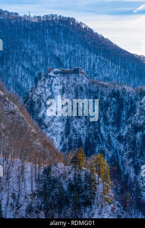 Fortezza di Poienari, Arefu, Arges county Romania Foto Stock