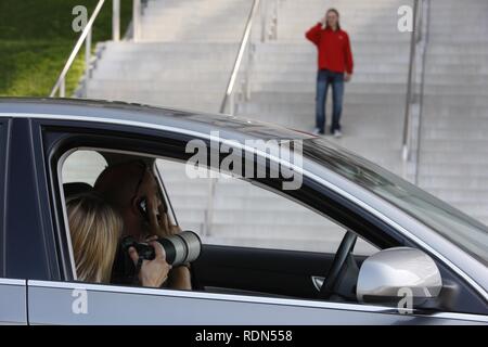 Prove di funzionamento, mobile task force della speciale unità di polizia criminale, sorveglianza, Renania settentrionale-Vestfalia Foto Stock