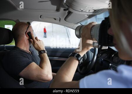 Prove di funzionamento, mobile task force della speciale unità di polizia criminale, sorveglianza, Renania settentrionale-Vestfalia Foto Stock