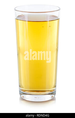 Il succo di mela bere un bicchiere isolato su uno sfondo bianco Foto Stock