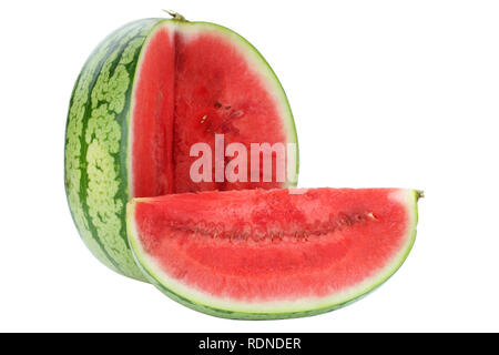 Anguria fette di melone frutta frutta estate isolato su uno sfondo bianco Foto Stock