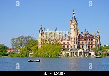 Schloss Schwerin, Castello di Schwerin, Meclemburgo-Pomerania Occidentale Foto Stock