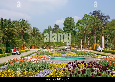 Kurpark, parco termale con Palm Gardens, Bad Pyrmont, Bassa Sassonia Foto Stock