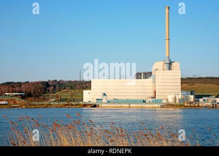 Kruemmel Centrale Nucleare, sull'Elba in Geesthacht, Schleswig-Holstein Foto Stock