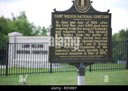 Camp Nelson Cimitero Nazionale di segno Foto Stock