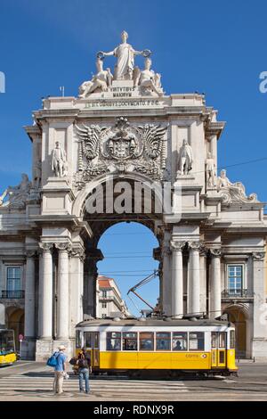 Arco Triunfal, arco trionfale, Praca do Comercio square, Lisbona, Portogallo, Europa Foto Stock