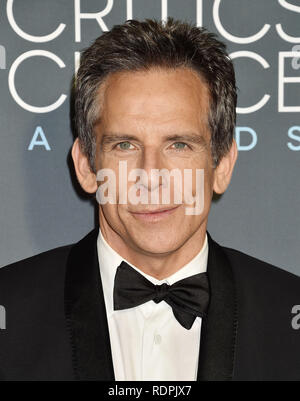 SANTA MONICA, CA - 13 gennaio: Ben Stiller arriva a La ventiquattresima edizione critica' Choice Awards assiste la ventiquattresima edizione critica' Choice Awards a Barker Hangar su gennaio 13, 2019 in Santa Monica, California. Foto Stock